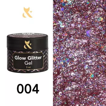 Гель-лак FOX Glow Glitter Gel 004, 5 мл