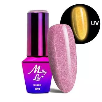 Гель-лак светящийся в темноте кошачий глаз MollyLac Night Glowing Sweetest Perfection HEMA/Di-HEMA Free 10 г № 672