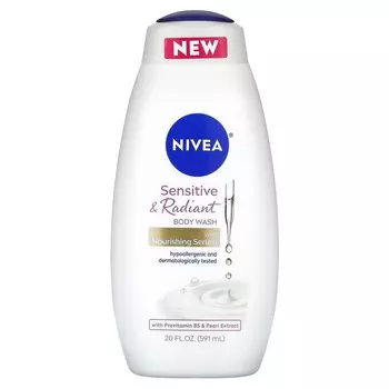 Гель Nivea для чувствительного и сияющего тела с питательной сывороткой, 591 мл