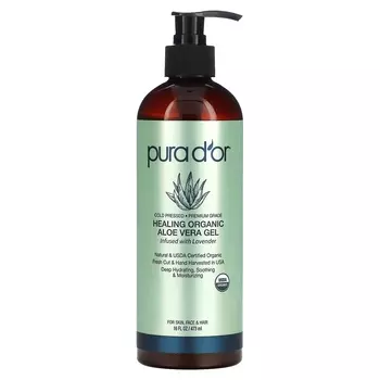 Гель с алоэ вера и лавандой Pura D'or Healing Organic, 473 мл
