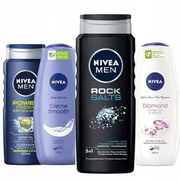 Гели для душа, 4х500мл Nivea