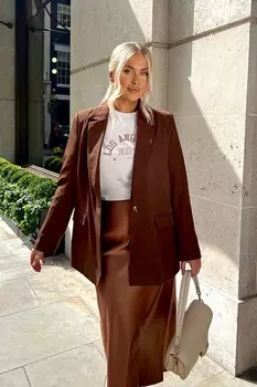 Gemma Louise Miles блейзер свободного кроя In The Style, коричневый