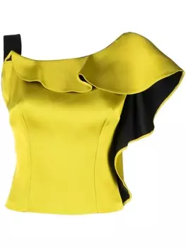 Gemy Maalouf атласный топ асимметричного кроя, желтый