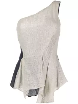 Gemy Maalouf блузка асимметричного кроя, нейтральный цвет