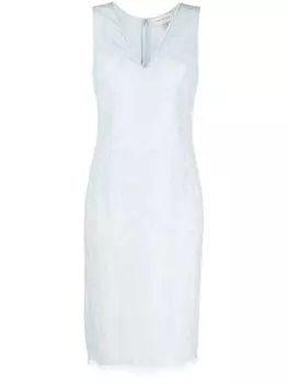 Gemy Maalouf кружевное платье миди Chantilly, синий