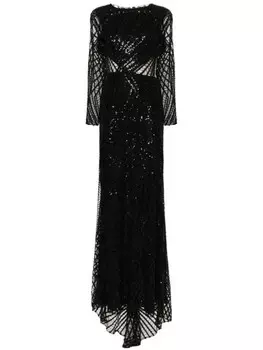 Gemy Maalouf сетчатое платье с пайетками, черный