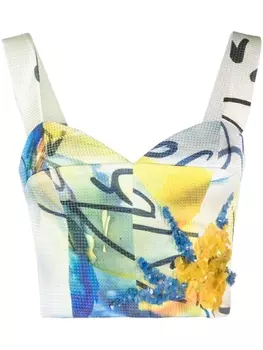 Gemy Maalouf топ с принтом, желтый