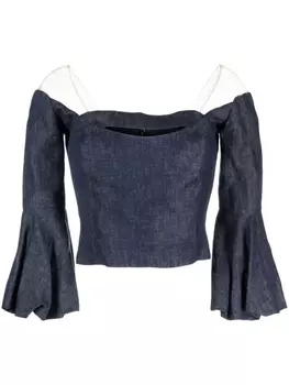 Gemy Maalouf топ с вырезами, синий