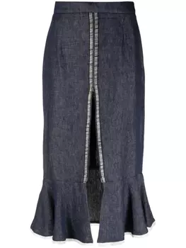 Gemy Maalouf юбка миди с молнией, синий
