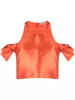 Gemy Maalouf укороченный топ с открытыми плечами, оранжевый
