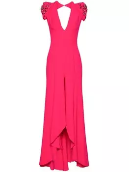Gemy Maalouf вечернее платье с кристаллами, розовый