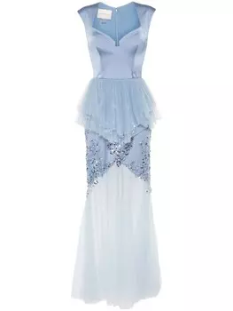 Gemy Maalouf вечернее платье с пайетками, синий