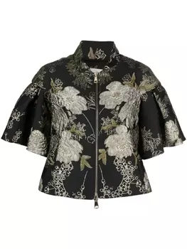 Gemy Maalouf жаккардовая блузка на молнии, черный