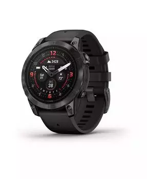Gen 2 Sapphire Edition Carbon Grey DLC Титановый унисекс Starwatcher с черным силиконовым ремешком Garmin, черный