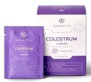 Genactiv Colostrum Junior, Биологически активная добавка, 30 пакетиков со вкусом бузины Inna Marka