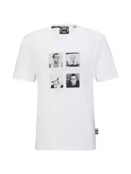 Гендерно-нейтральная футболка Boss x Keith Haring с фотографией Boss, белый