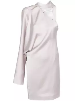 Genny атласное платье мини на одно плечо, фиолетовый