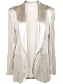 Genny блейзер с лацканами-шалькой и эффектом металлик, серебристый