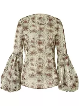 Genny блузка с абстрактным рисунком, зеленый