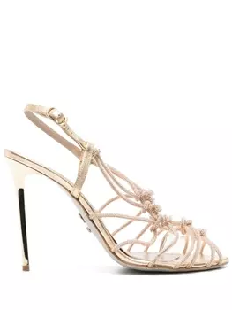 Genny босоножки со стразами, золотистый