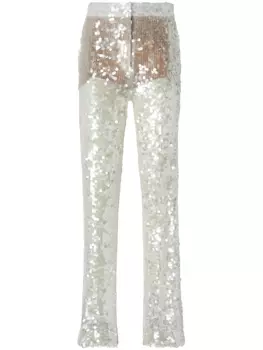 Genny брюки с пайетками, белый