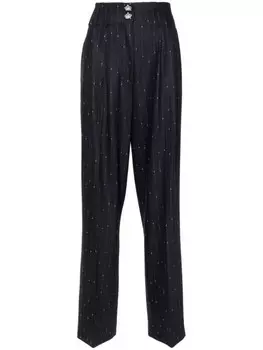 Genny брюки в тонкую полоску с высокой талией, синий