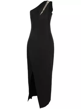 Genny длинное платье на одно плечо с пайетками, черный