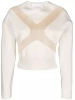 Genny джемпер с прозрачной вставкой, нейтральный цвет