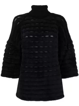 Genny фактурный джемпер с высоким воротником, черный