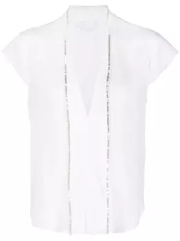 Genny футболка с бахромой, белый