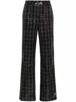 Genny клетчатые брюки с пайетками, черный