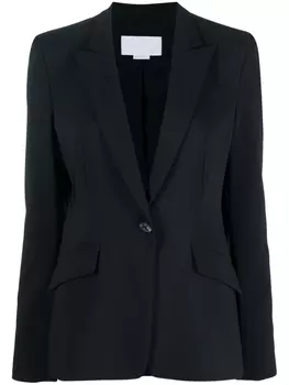 Genny однобортный блейзер строгого кроя, черный