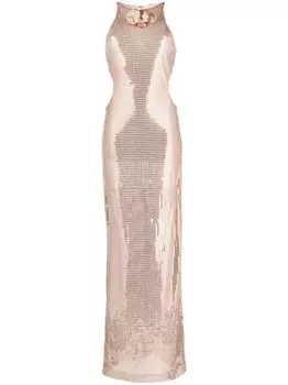 Genny платье макси без рукавов с пайетками, нейтральный цвет
