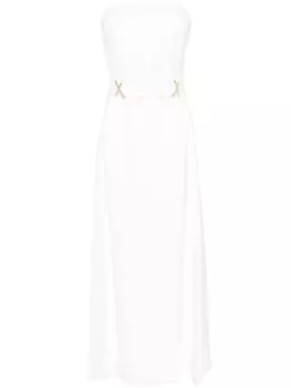 Genny платье миди без бретелей, белый
