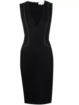 Genny платье миди с контрастной строчкой, черный