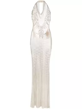 Genny платье со стразами, золотой