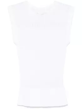 Genny плиссированный топ, белый