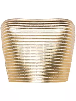 Genny полосатый топ без бретелей, золотистый