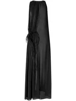 Genny полупрозрачное платье макси, черный