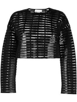 Genny полупрозрачный топ с подвеской-логотипом, черный