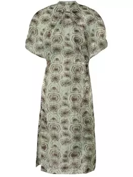 Genny принтованное платье миди, зеленый