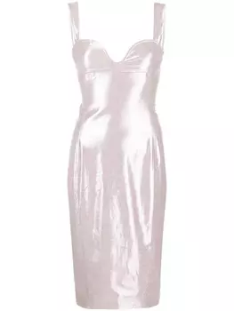 Genny приталенное платье с эффектом металлик, розовый