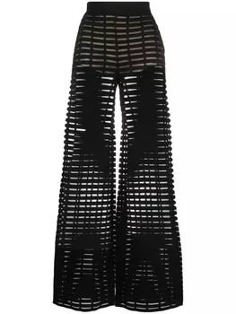 Genny прозрачные брюки с завышенной талией, черный