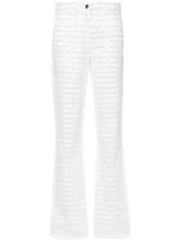 Genny прямые джинсы со стразами, белый