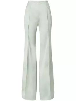 Genny расклешенные атласные брюки, зеленый