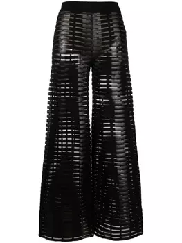 Genny расклешенные брюки с эффектом металлик, черный