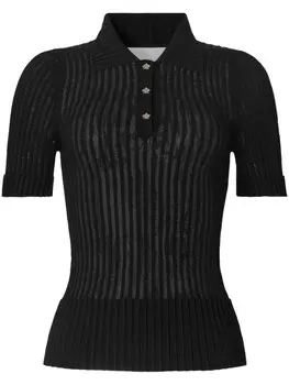 Genny рубашка поло в рубчик, черный