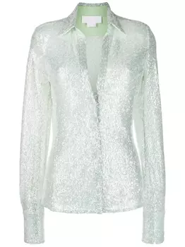 Genny рубашка с длинными рукавами и эффектом металлик, зеленый