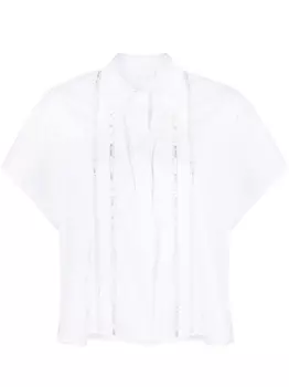 Genny рубашка с короткими рукавами и отделкой в полоску, белый