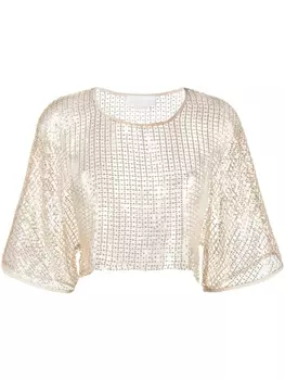 Genny сетчатый топ с пайетками, золотистый